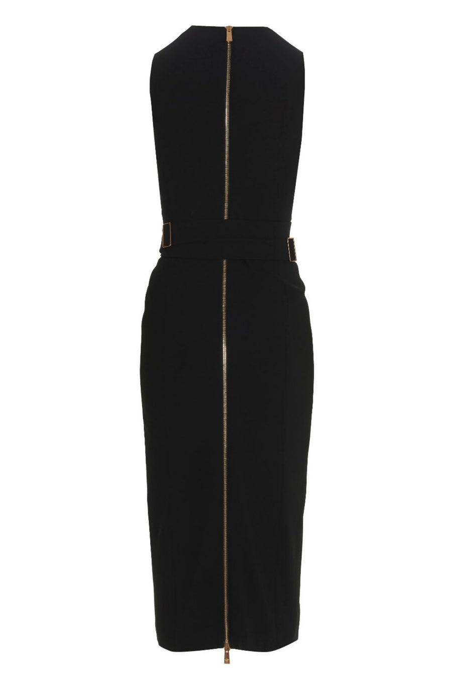 Saple V-neck Belted Embellished Midi Bandage Dress