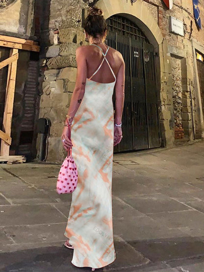 DressBetty - Green Boho Printed Maxi Dress
