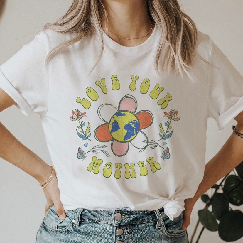 DressBetty - Smile Letter Tshirt Sweet Short Sleeve Women 90s Graphic