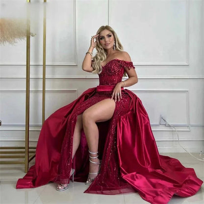 Sequin Off Shoulder Prom Dress