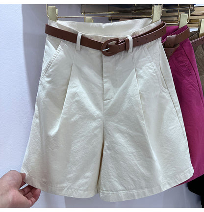 DressBetty - Women's Denim Shorts High Waist Short Casual Cotton Solid Loose Casual Bermuda Shorts