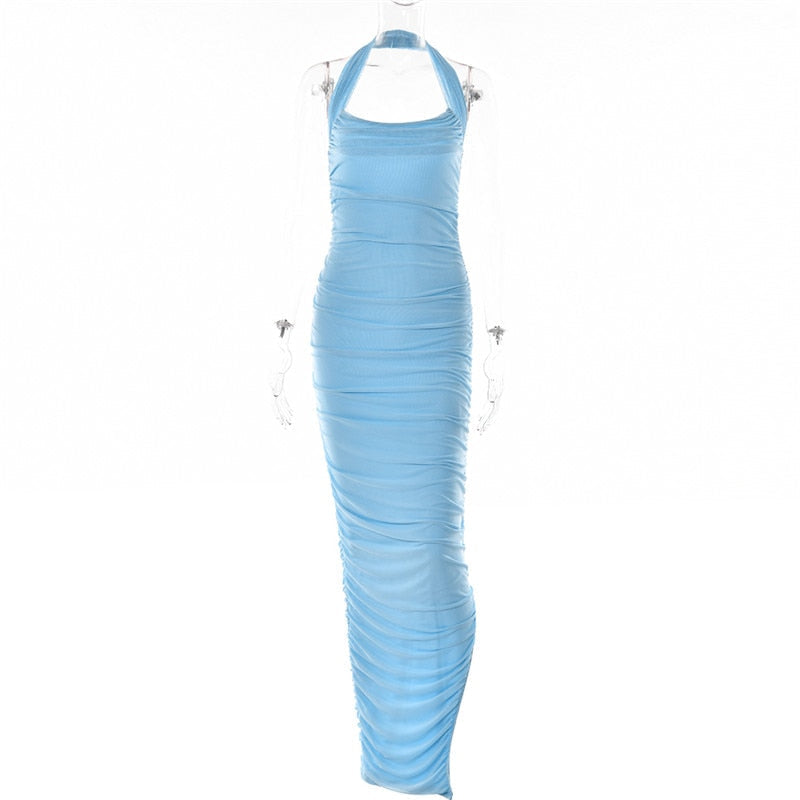 DressBetty - Articat Sexy Strapless Mesh Maxi Dress