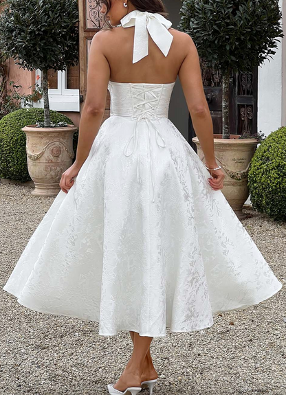 Esmeralda | Halter Sleeveless Midi Dress