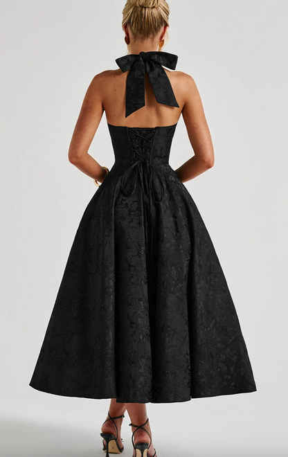 Esmeralda | Halter Sleeveless Midi Dress