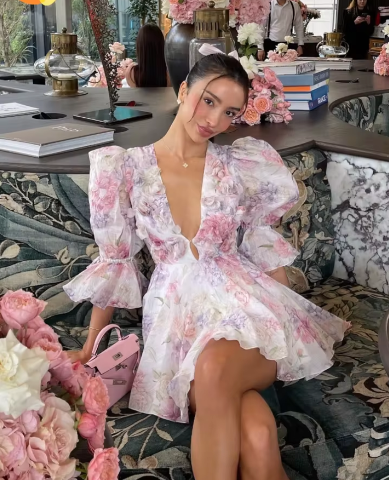 Rosabelle | Floral Ruffle Puff Sleeve Dress