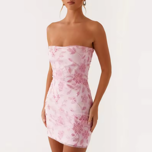 Seraphina | Aqua Sequin Plunge Mini Dress
