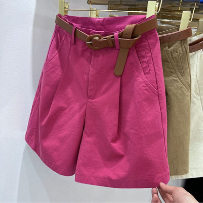 DressBetty - Women's Denim Shorts High Waist Short Casual Cotton Solid Loose Casual Bermuda Shorts