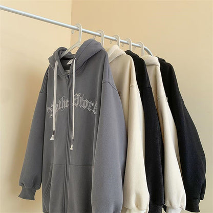 DressBetty - Letter Embroidered Oversized Hoodie