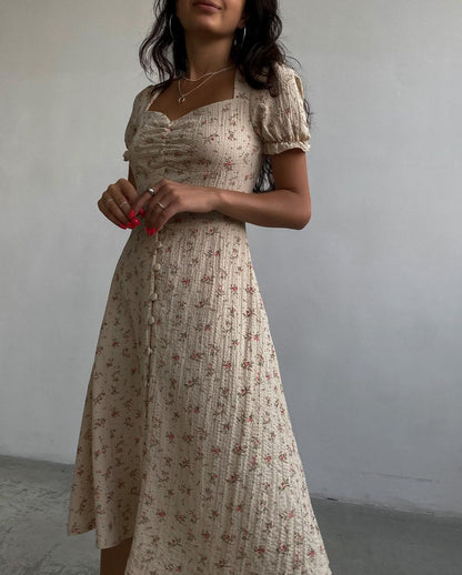 DressBetty - Summer Vintage Women Side Split Long Dress Female Boho Beach Retro Print Sundress Vestido