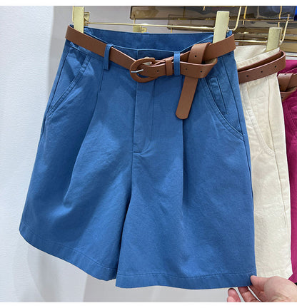 DressBetty - Women's Denim Shorts High Waist Short Casual Cotton Solid Loose Casual Bermuda Shorts