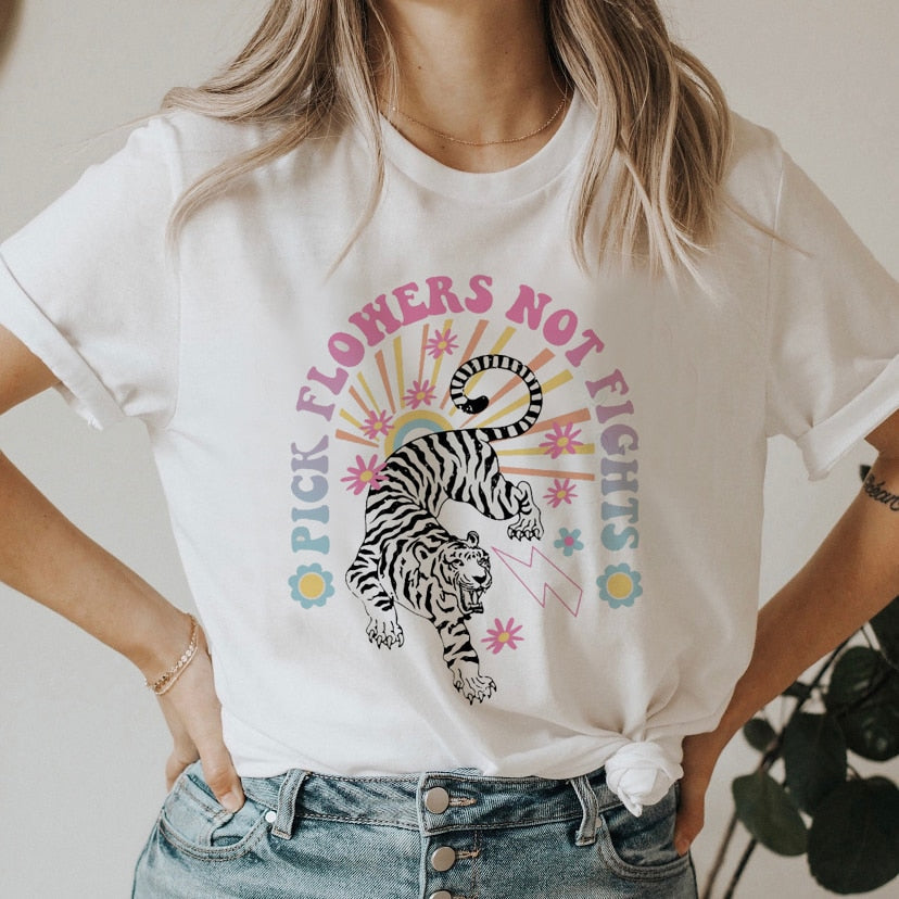 DressBetty - Smile Letter Tshirt Sweet Short Sleeve Women 90s Graphic