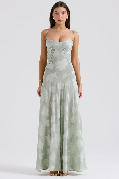 Seren Vintage Floral Lace Back Maxi Dress