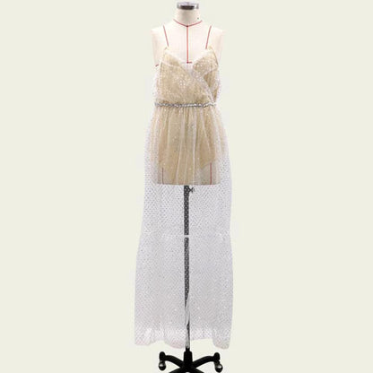 DressBetty - Sexy Mesh Illusion Print Long Dress