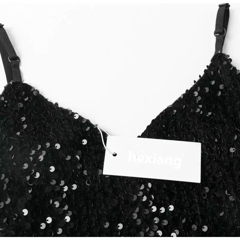 DressBetty - Sexy V-neck Sequined Long Dress