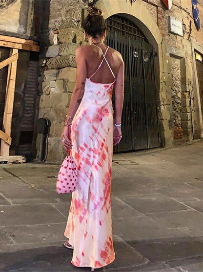 DressBetty - Green Boho Printed Maxi Dress