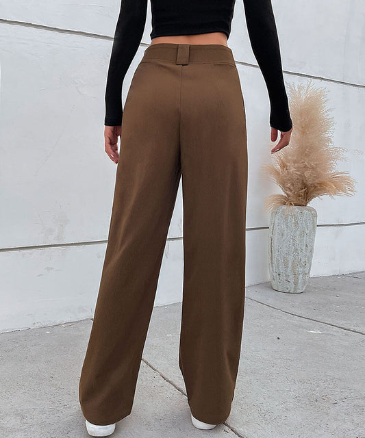 DressBetty - Solid Button Front Casual Women Pants