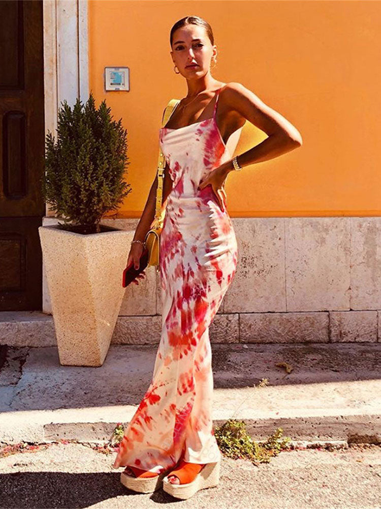 DressBetty - Green Boho Printed Maxi Dress