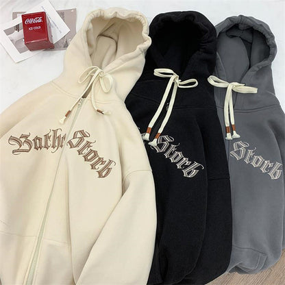 DressBetty - Letter Embroidered Oversized Hoodie