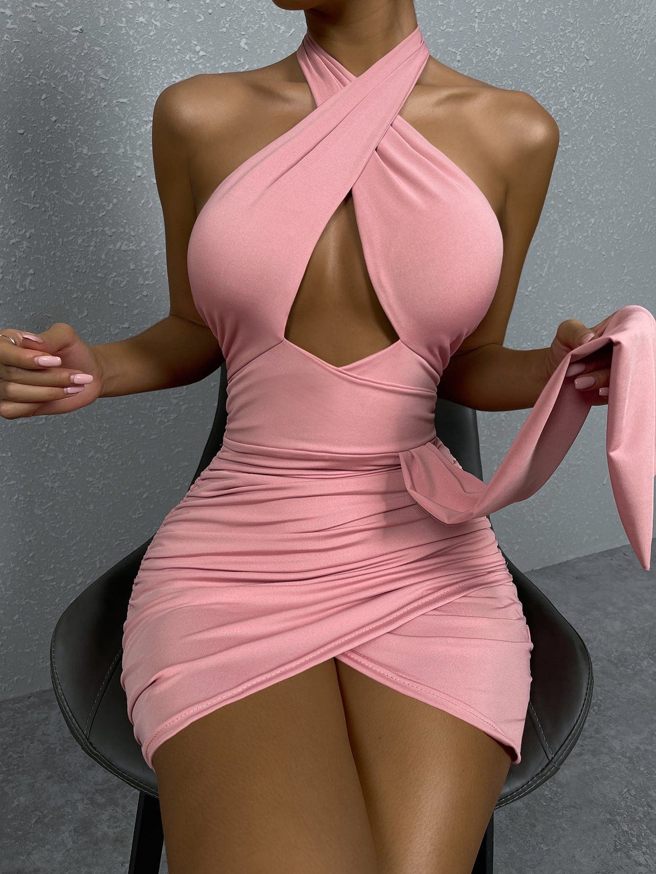 DressBetty - Summer Sexy Halter Cross Night Club Dress