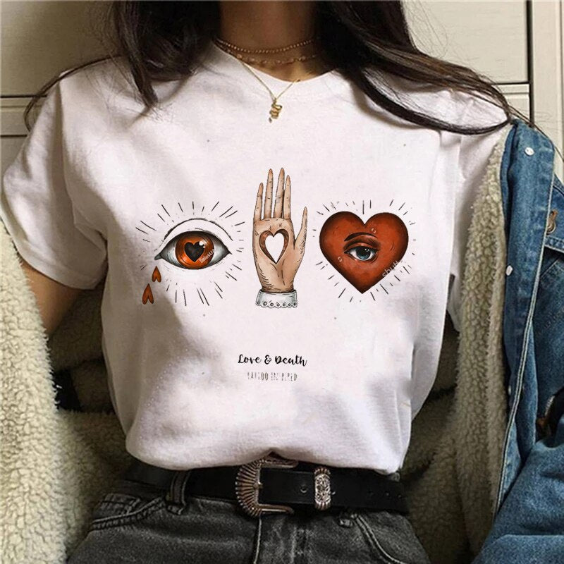 DressBetty - Funny Mushroom Print T-shirt Women's Fashion Versatile Top T-shirt