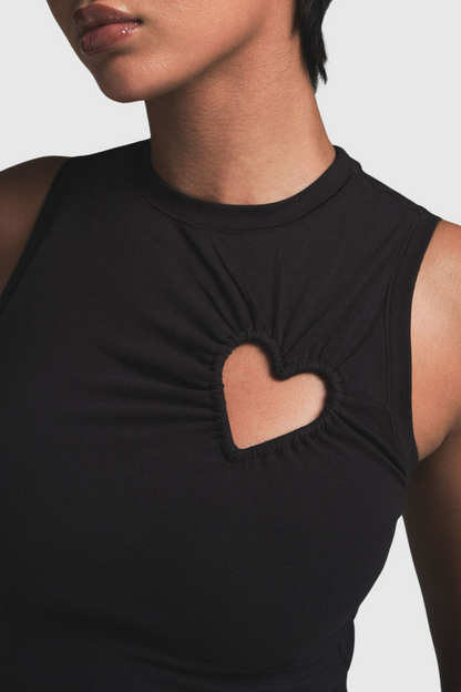Shalita Heart Tank Top - Black