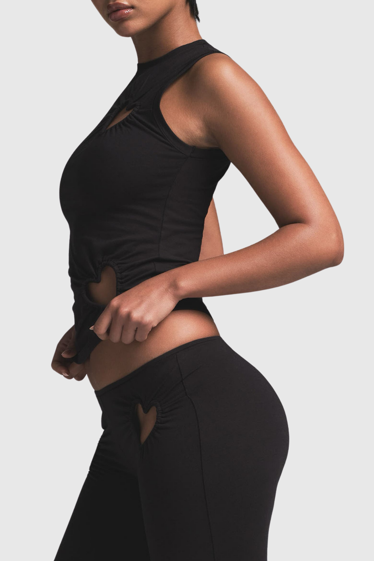 Shalita Heart Tank Top - Black