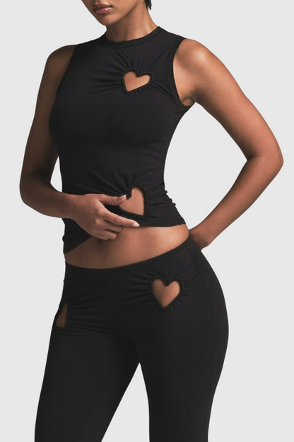 Shalita Heart Tank Top - Black