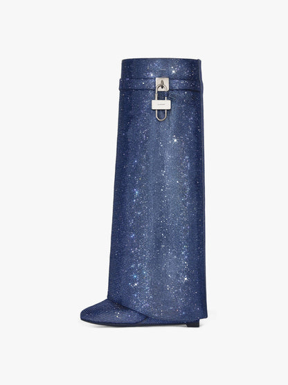 Shark Lock Boots In Strass