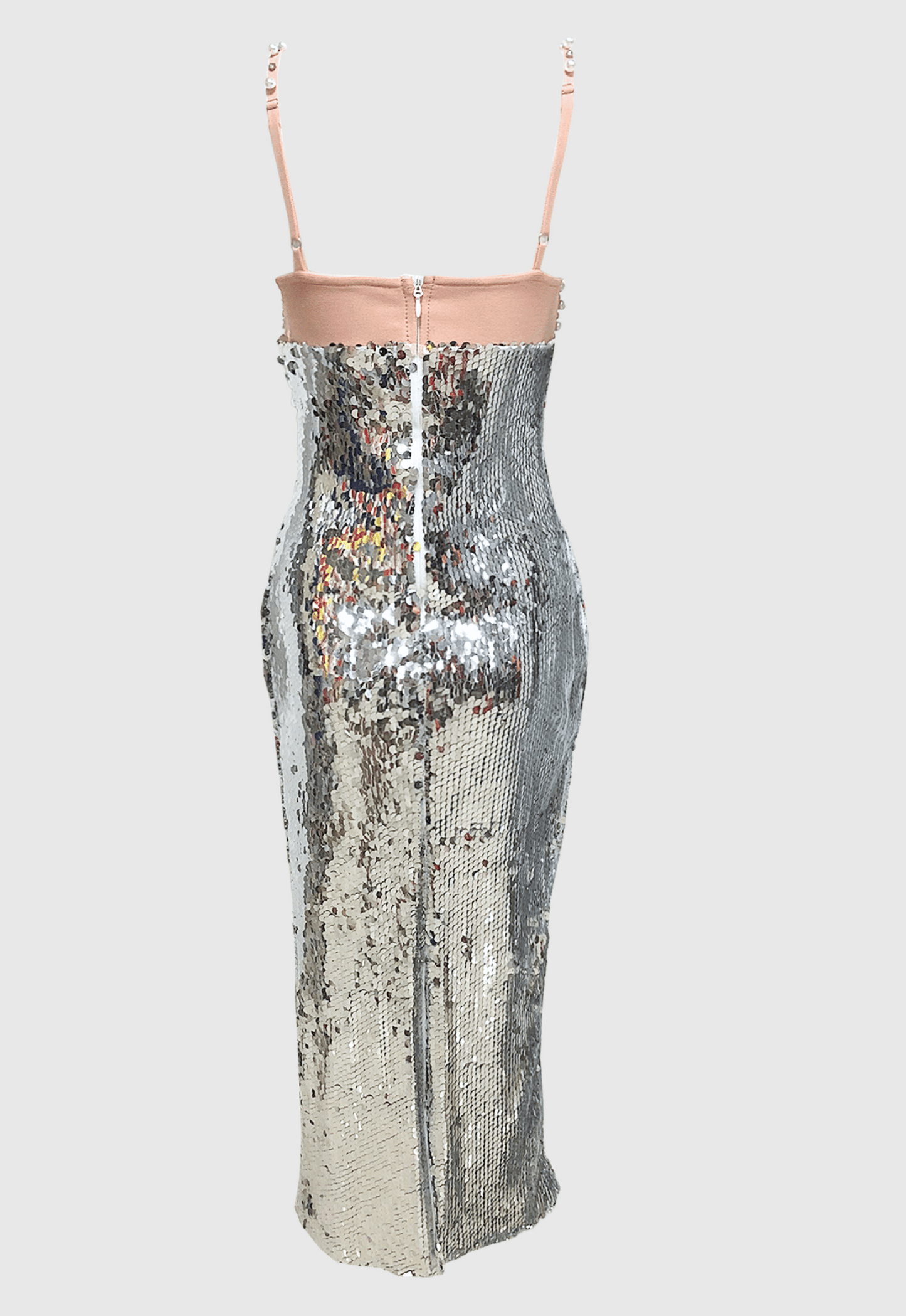 Sibilia Sequin Pearl Embeliished Midi Bandage Dress