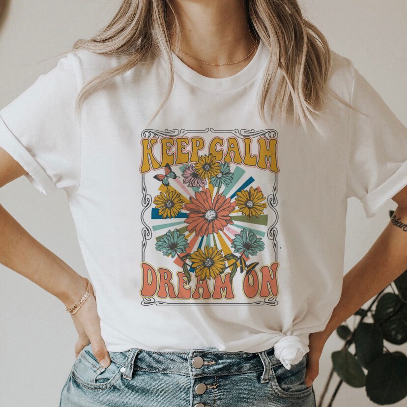 DressBetty - Smile Letter Tshirt Sweet Short Sleeve Women 90s Graphic