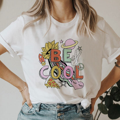 DressBetty - Smile Letter Tshirt Sweet Short Sleeve Women 90s Graphic