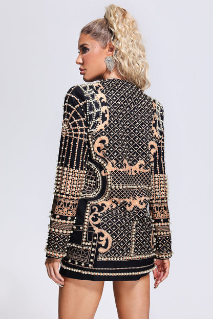 Sophia Pearl Printed Blazer Dress