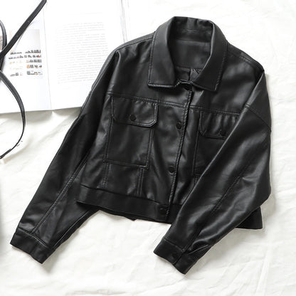 DressBetty - Faux Leather Short Y2k Jacket