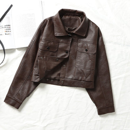 DressBetty - Faux Leather Short Y2k Jacket