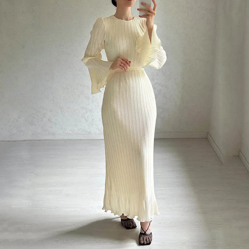 DressBetty - 2024 Sexy Spring O-neck Party Maxi Flare Femme Bodycon Dress