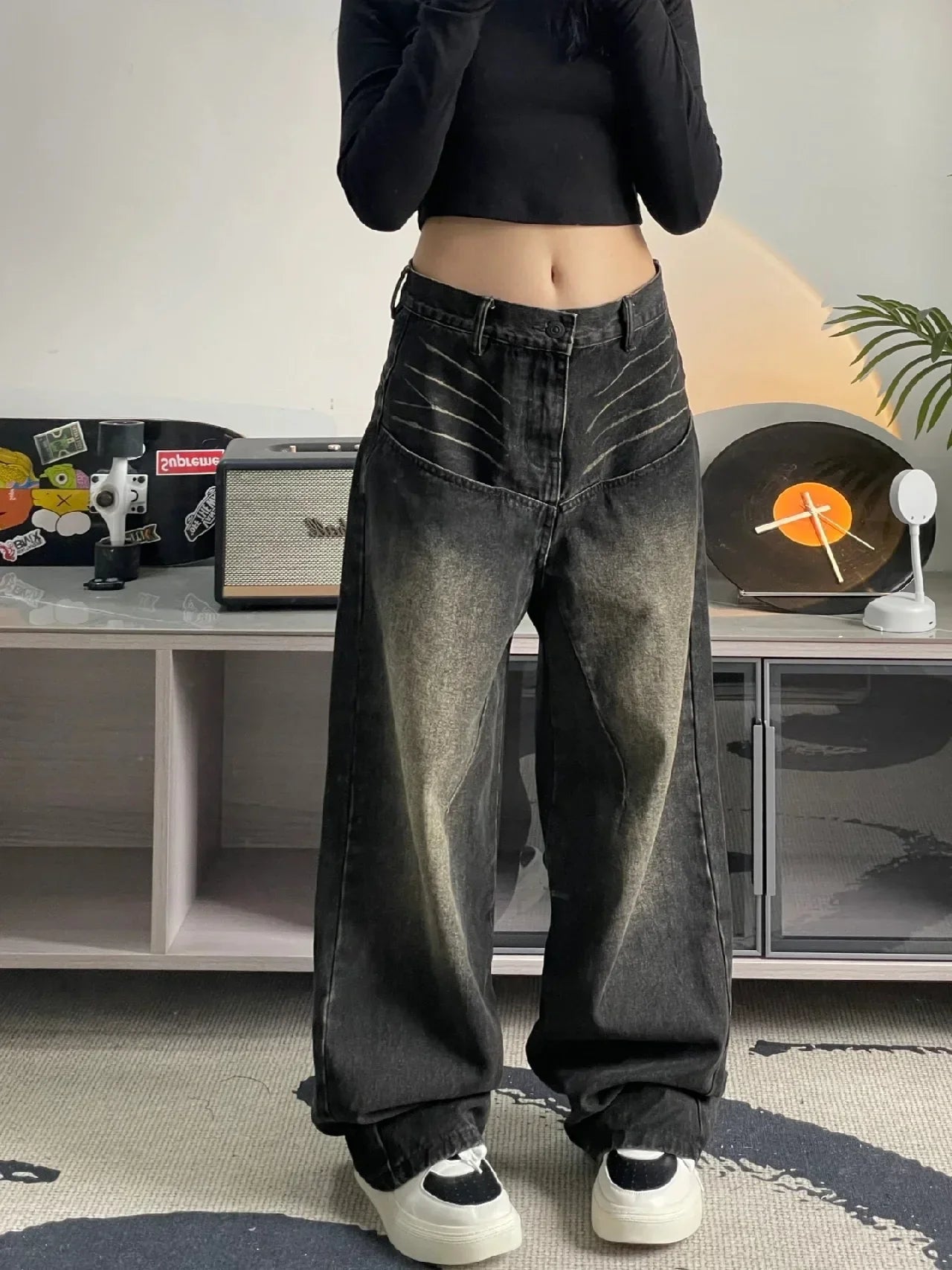 DressBetty - 2024 High Street Spicy Girls Straight Tube Wide Leg Long Pants