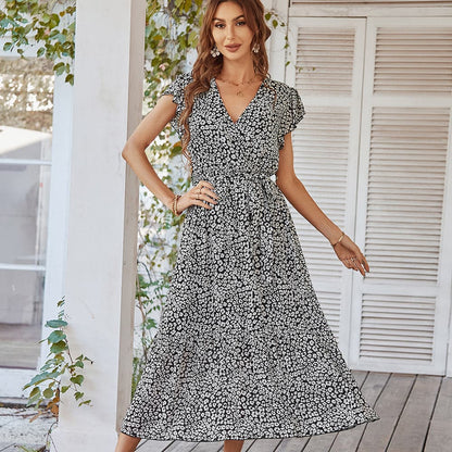 DressBetty - Summer Chiffon Floral Print Boho Dress