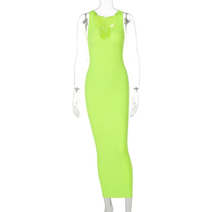 DressBetty - Summer Dresses Women  Fashion U-neck Sleeveless Slim Fit Dress