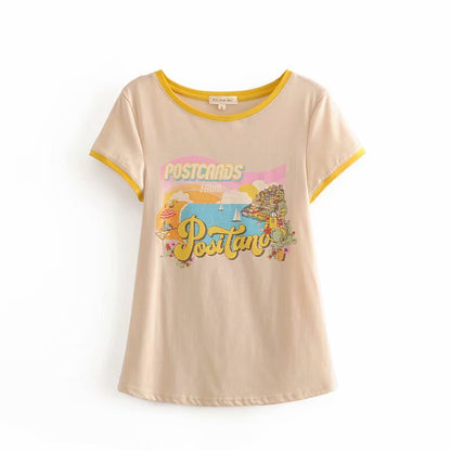DressBetty - Cartoon Print Cotton Tee