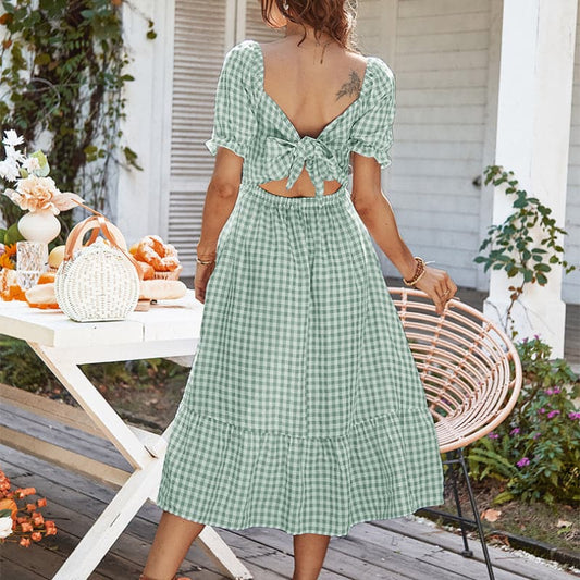 DressBetty - Summer Sexy Backless Bow Beach Dress