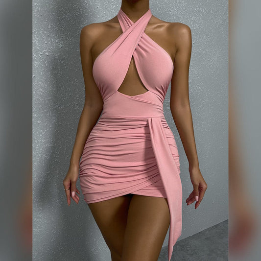DressBetty - Summer Sexy Halter Cross Night Club Dress