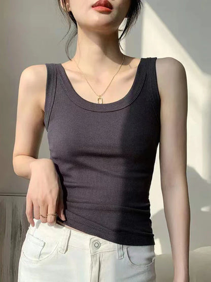 DressBetty - 2024 Summer Sexy Sleeveless Basic Tank Top