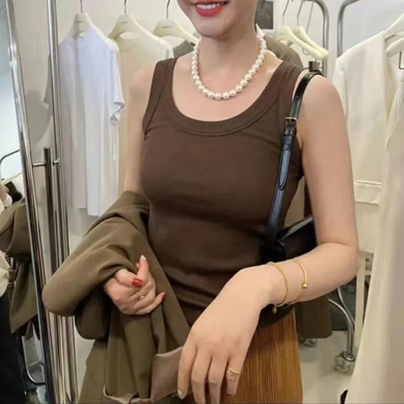 DressBetty - 2024 Summer Sexy Sleeveless Basic Tank Top