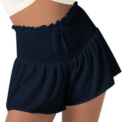 DressBetty - Women High Waist Loose Shorts Sports Drawstrings Floral Print Beach Shorts