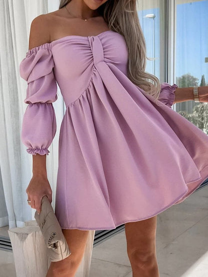 DressBetty - Summer Women Sexy Slash Neck Mini Dress