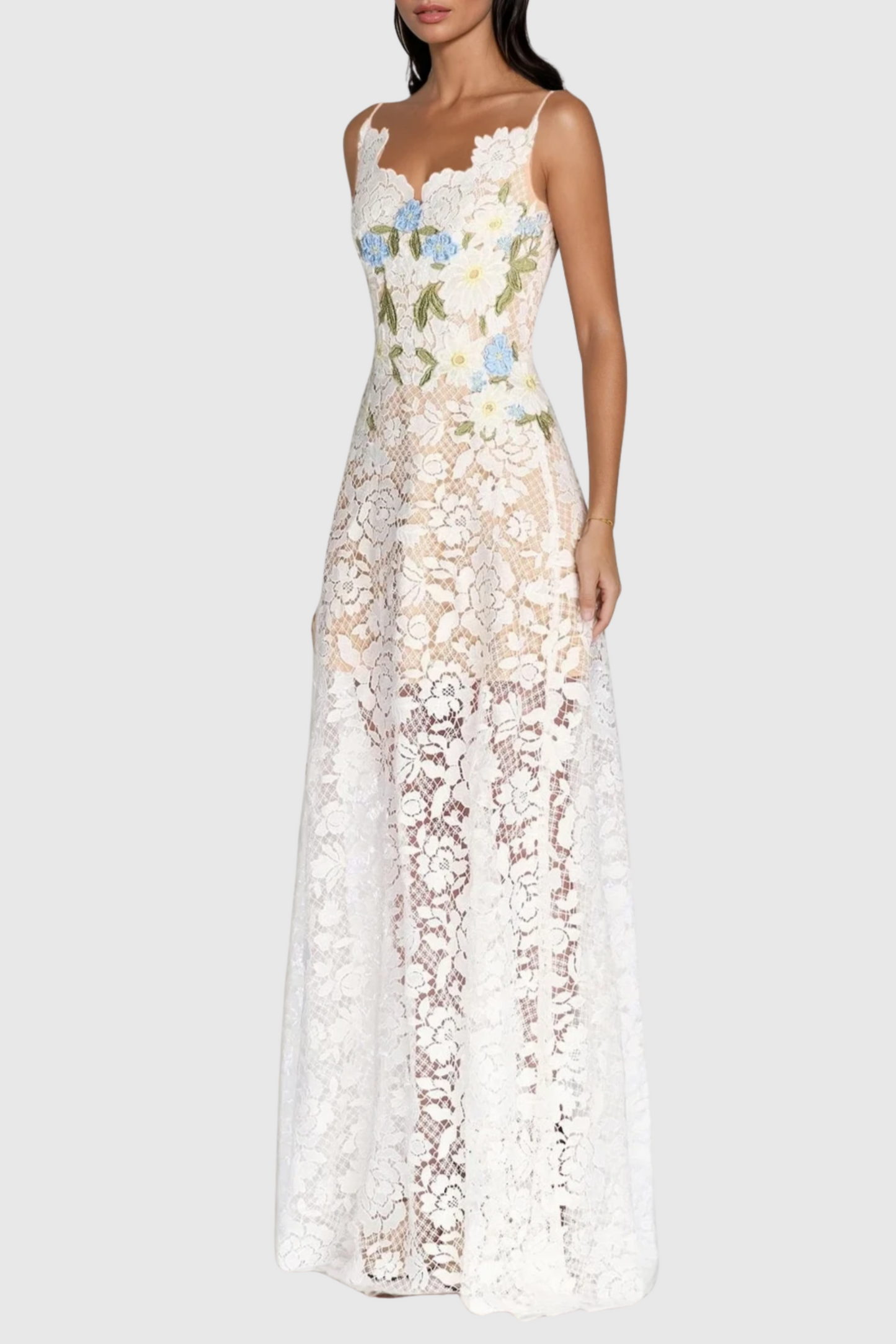 Terrica Floral Lace Maxi Dress