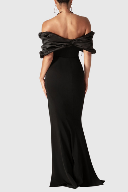 Tonanta Off Shoulder Split Maxi Bandage Dress