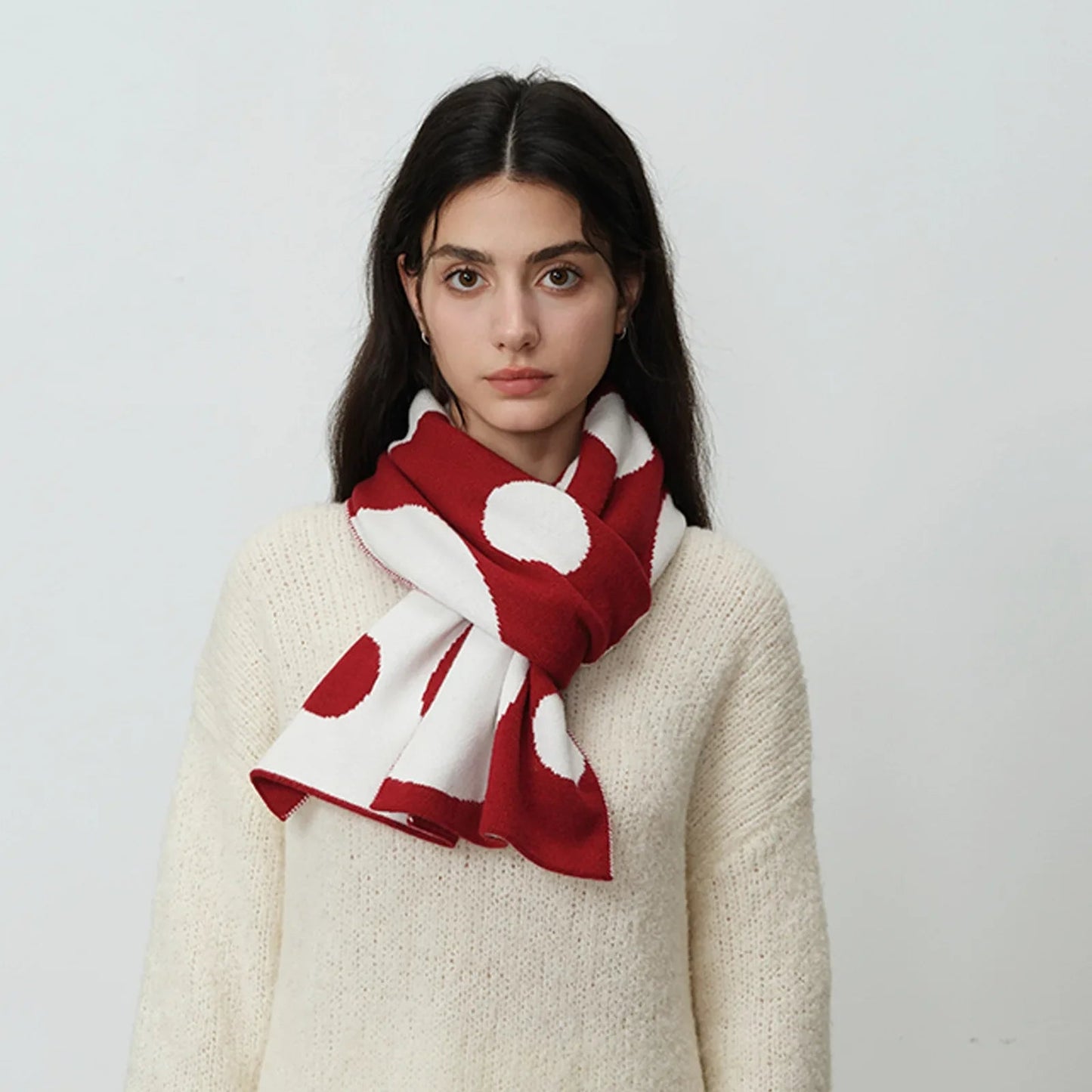 Circle Irregular Scarf Women Thickened Knitted Scarf Warm Minimalist
