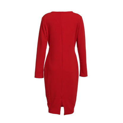 DressBetty - Long Sleeve Deep V-Neck Bandage Bodycon Evening Party Dress Plus Size S-XXL