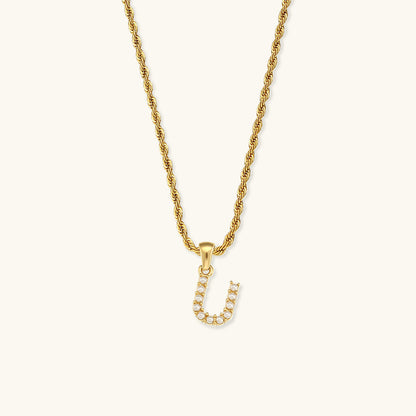 Aurora Pearl Initial Necklace